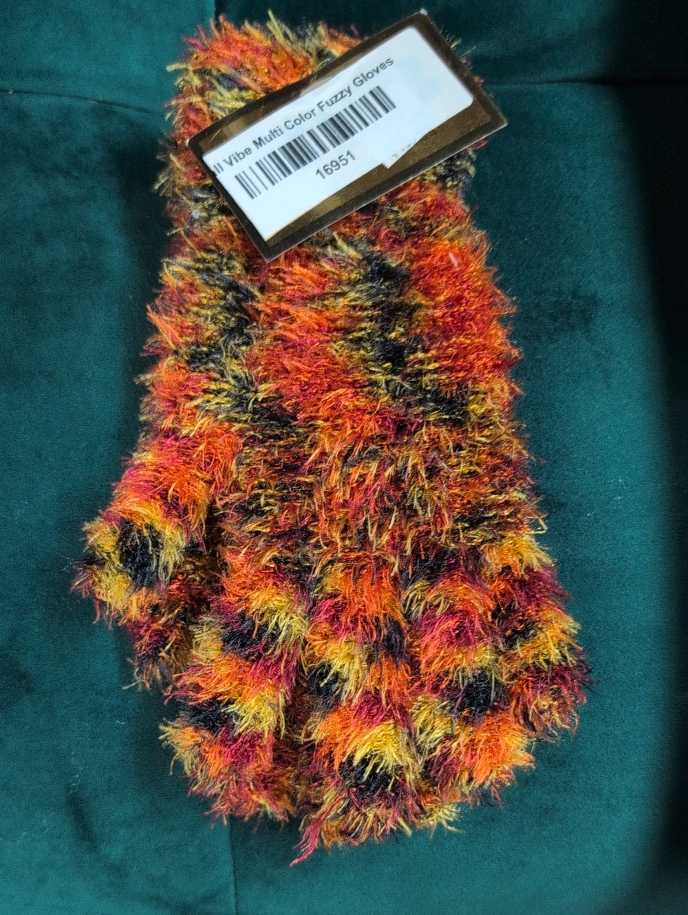 Multi-Color Fuzzy Gloves - Autumn Tones
